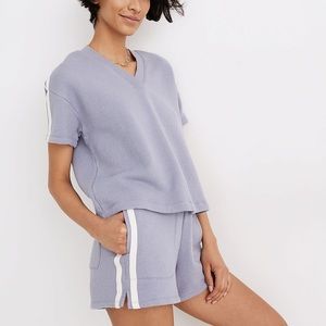 MADEWELL top MWL airyterry v-neck sweatshirt tee purple